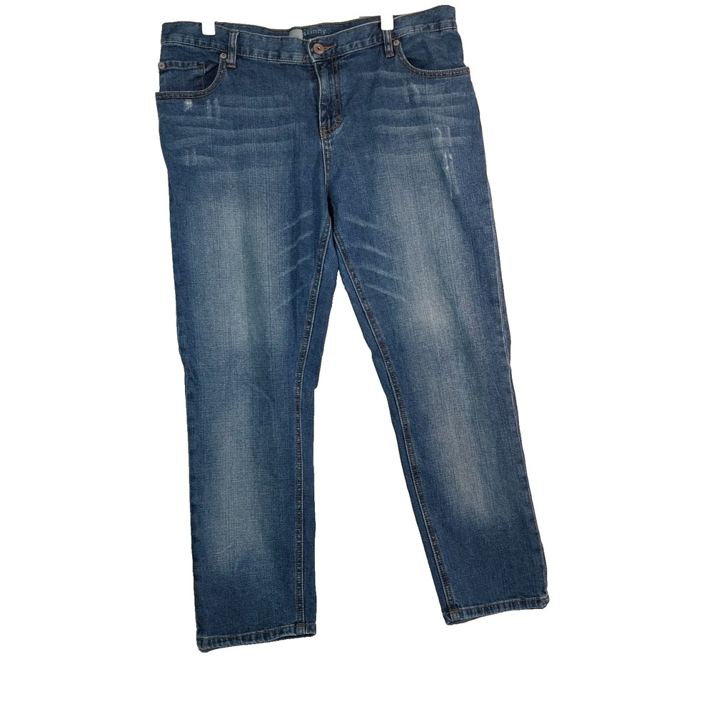Mossimo Jeans Women's Blue Skinny Boyfriend Mid Rise Medium Wash Denim Size 14